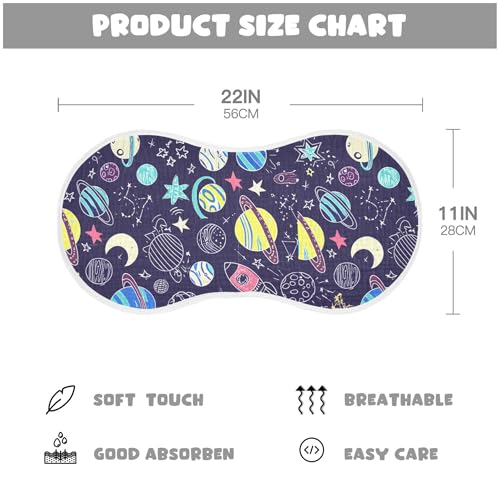 xigua Colorful Planets Muslin Baby Burp Cloths Set of 1, Super Soft & Absorbent Burping Rags, Cotton Burp Clothes Shower Gift for Newborn, Baby Girls and Boys4