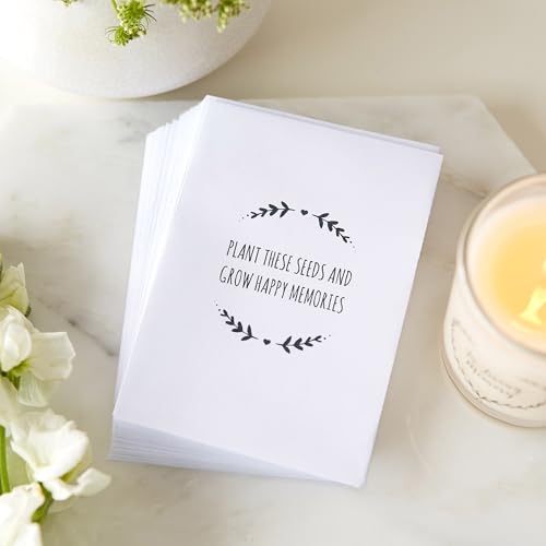 ANGEL & DOVE 25 Printed Seed Packet Funeral Favour Envelopes 'Grow Happy Memories' (Unfilled - Seeds Not Included)