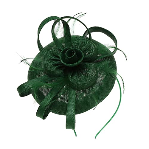 HAITANGUO Stirnband Fascinator Hut Damen Federn Schleier Party Tee Hut Elegant Fascinator Haarklammer Bunker Hut Hochzeit Haarreif Cocktail Fasching Kostüm Accessoires für Frauen und Mädchen Cover