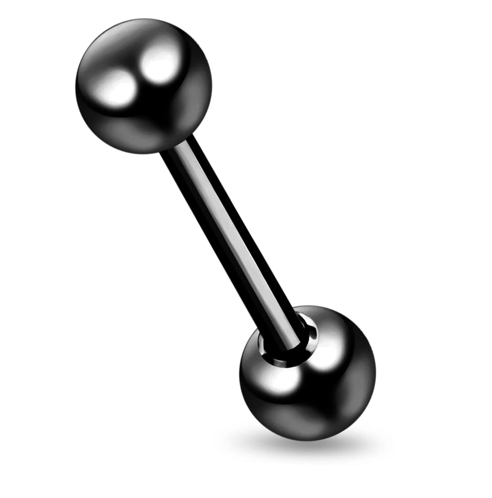 MONSTER PIERCINGPiercing para la lengua de acero quirúrgico anodizado de calibre 14 con barra de bola