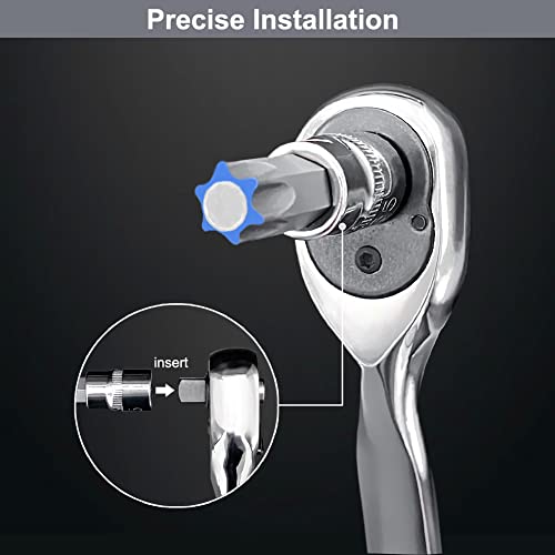 13Pcs Star Torx Bit Socket Set,Crv Sockets,S2 Steel Bits,1/4-Inch(T8-T30),3/8-Inch(T40-T60)&1/2-Inch(T70)Drive,Enhanced Storage Case #TOP3