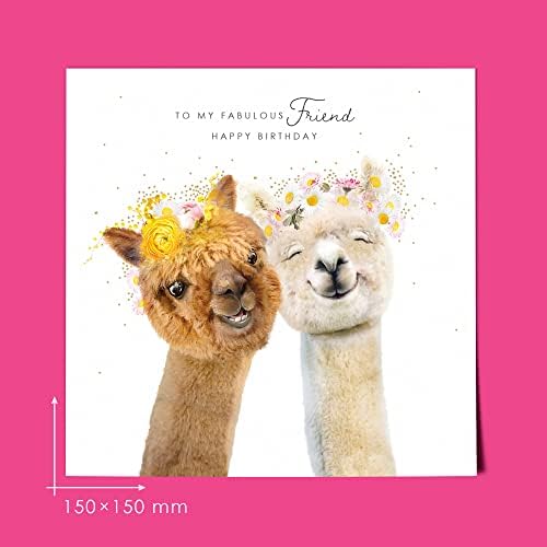 Lola Design - Birthday Cards for Women - Blank Cards and Envelopes - Fab Friend Card - Happy Birthday Card