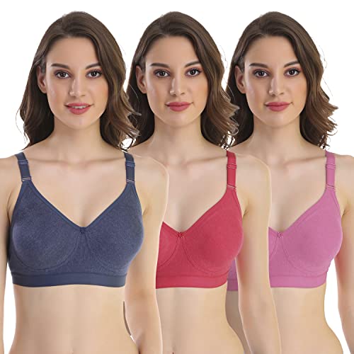 Image of Extra Comfort Non Padded Non Wire Bra for Everyday Combo Pack of 3