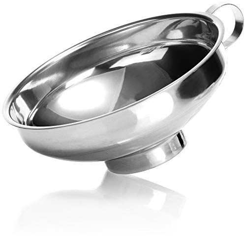 Entonnoir Large En Inox Avec Poignée - 13,5 X 5,2 Cm - Pour Bocaux, Farine, Sucre, Riz - Rangement Pratique
