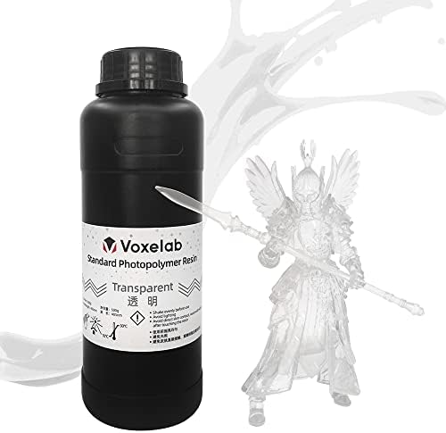 Voxelab 3D Printer Resin, LCD UV-Curing Resin, Tough & Rigid 3D Resin with 405nm Standard Photopolymer for LCD 3D Printing(0.5KG,White)