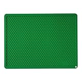 Silicone Drying Mat & Heat Resistant Mat for Kitchen Counter, Non-Slip Dishwasher Safe, Raised Edge for Dishes Bottles Sink (25.5x17.7in, Dark Green)