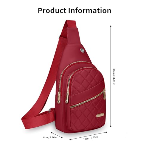 Mochila pequeña cruzada para mujer rojo miniatura 2