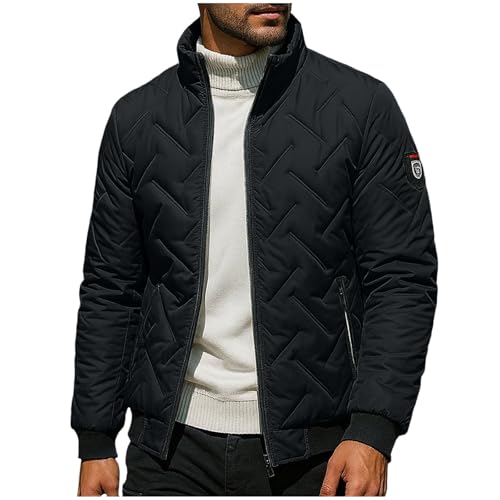 Veste col montant homme épaisse : blouson casual d'automne aux finitions soignées