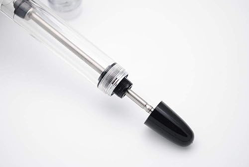 Miniatura 6 de czxwyst 699 Pluma estilográfica de llenado de vacío de presión negativa Caja original (transparente con clip plateado, punta media 0.028 in)