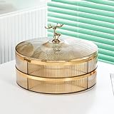 Trockenobst-Tablett mit Deckel, stapelbare geteilte Snackplatte für Partys – ideal für Süßigkeiten, Nüsse und Kekse