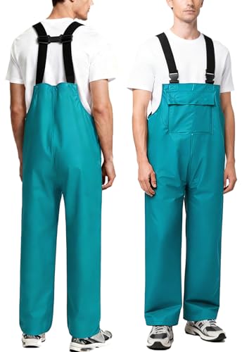 Niruoxn Waterproof Workwear Bib Rain Pants for Men Women Packable Rain Gear Outdoor Fishing Hiking Overalls