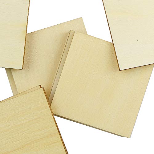 100PCS Unfinished Blank Wood Squares, Wooden Squares Cutout Tiles for DIY Arts Crafts, Handmade Wedding Ornaments, Centerpieces, Board Game Pieces, Ornaments for Book Signing.(5cm/2inch)