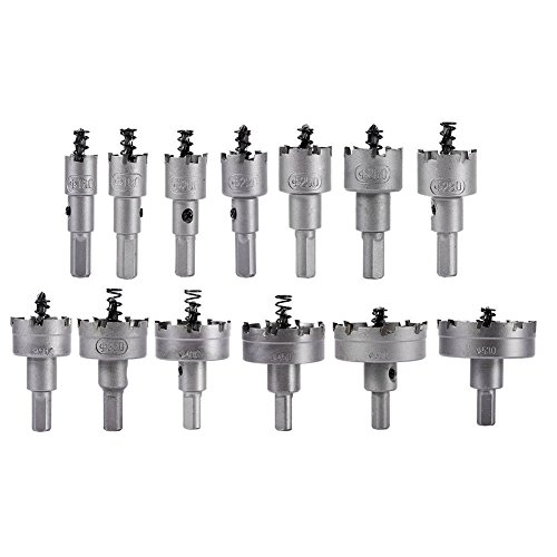 Rocaris 13Pcs 16Mm-53Mm Stainless Steel Carbide Tip Metal Drill Bit Hole Saw Set #TOP3
