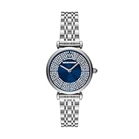 Emporio Armani Women's Silver Stainless Steel Genni T-Bar Analogue Watch, 32mm