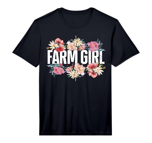 Farming Farmer Girl Flower Floral Farm Girl Performance T-Shirt
