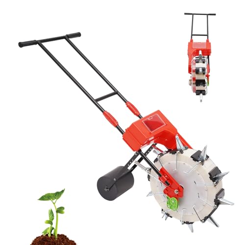 Plantadora de jardín manual con 10 boquillas y ruedas miniatura 1