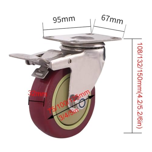 Roulettes pivotantes avec plaque supérieure en acier robuste 10 cm - 3