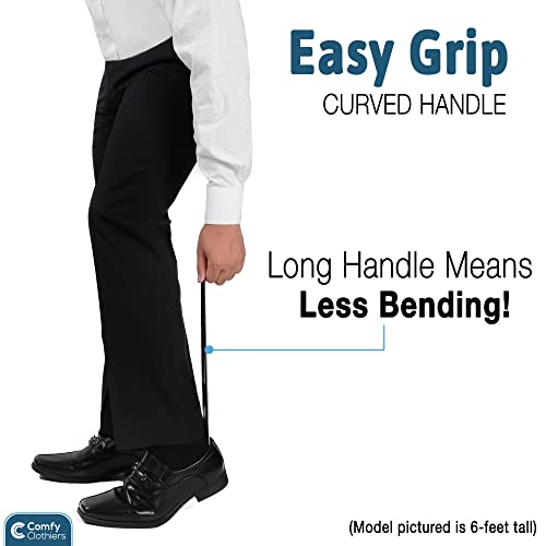 Comfy Clothiers - Perfect Metal Shoe Horn Long Handle (16.5-Inch - 42Cm) - Multifunctional Stainless Steel Stick For Seniors & Kids, Slip Shoe Helper For All Types Of Foot Wear, Easy To Use #TOP3