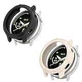 2 custodie compatibili con Garmin Venu 4 41 mm, pellicola protettiva flessibile in TPU, antigraffio, per Garmin Venu 4 41 mm (nero/beige)