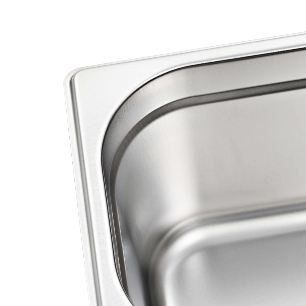 Brokky Contenitori Gastronorm 4 pz GN 1/3 150 mm in Acciaio Inox-Contenitore Gastronorm, Resistenza Termica,Compatibile con i forni a convezione, frigoriferi,Chafing Dishes