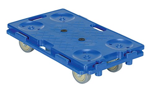 Vestil Pcs-1626 Plastic Interlocking Dolly With Polypropylene Caster, 250 Lbs Capacity, 16” Width X 26” Length X 6-1/2” Height , Deck Height #TOP21