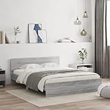 Homgoday Canapé con cabecero gris Sonoma, marco para dormitorios