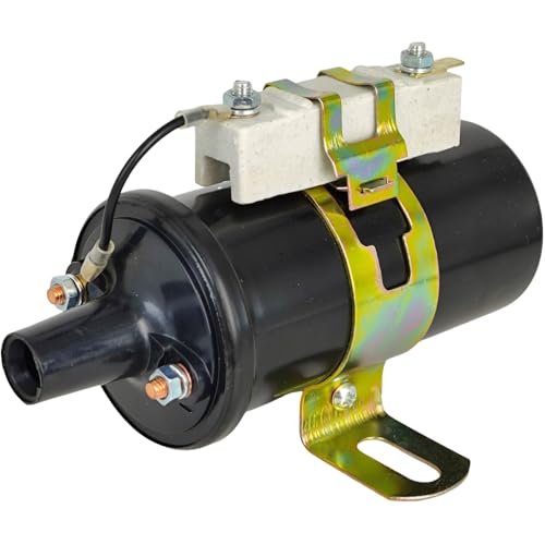 XYZIL 12V Ignition Distributor Coil w/External Resistor Compatible with John Deere 3020 60 70 1010 2010 3010 AT14385 AT15611 for International Case Massey Ferguson Ford 368839R91 189673M92 C5NN14N106B