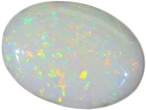 6.25 Ratti / 5.70 Carat Premium Multiwhite Opal Stone Natural Oval Shape Australian Opal Loose Gemstone With Lab Certified For Men'S And Women'S-B0C1918XMRNAMZ