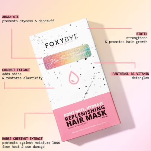 Foxybae Dont Hate, Hydrate Replenish Hair Mask - Deep Conditioner Hydrating Argan Oil Hair Masks For Dry, Damaged, Color Treated Hair, Best Hair Repair Treatment Masque - Sulfate-Free, Paraben-Free #TOP1