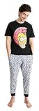 Homer Simpson Herren-Schlafanzug, offizielles Lizenzprodukt, Größe S – XL, Donut-Kopf, L
