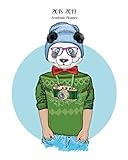 2018-2019 Academic Planner: Weekly And Monthly: Calendar Schedule Organizer and Journal Notebook (Cool Hipster Panda Planners)