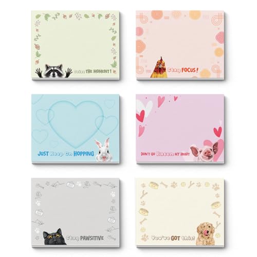 Notas adhesivas de animales WIRESTER de 4 x 3 pulgadas para organizar tareas sin perder recordatorios