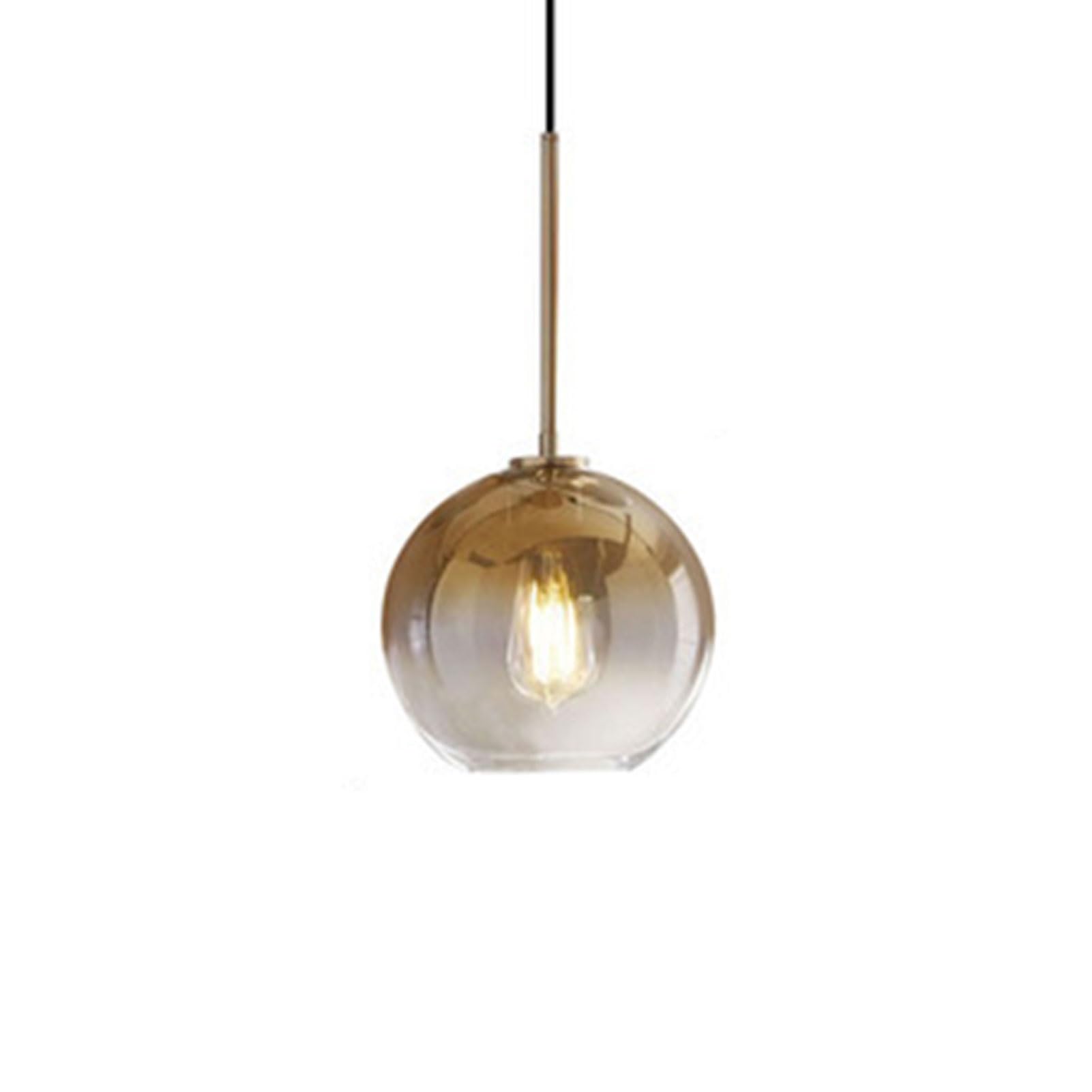 Globe Gradient Glass Pendant Light Modern Ball Glass Chandelier Adjustable Sphere Hanging Lamp Fixture for Kitchen Island Living Room Dining Table Loft Bar Hallway Farmhouse ( Color : C , Size : 20cm