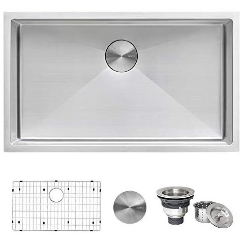Ruvati 33-inch Undermount 16 Gauge Tight Radius Large Kitchen Sink Stainless Steel Single Bowl - RVH7433 Cover