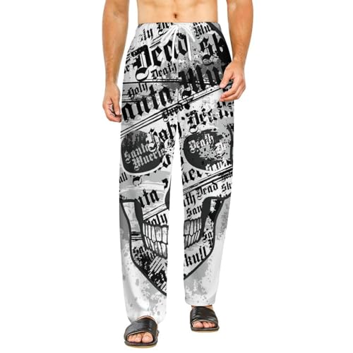 Vêtements de nuit femme alphabet skull : pantalon de détente long taille S à poches