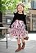 Sinhoon Toddler Dress Girls Ruffle Long Sleeve Layered Tulle Dress Fall Spring Fashion Party Dresses (Black & Pink, 6T)