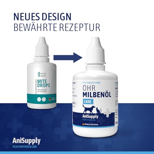 AniSupply Ohrmilbenöl für Hunde & Katzen 50ml – Pflegendes Ohröl mit Kamille gegen Ohrmilben – Sanfte Unterstützung bei Juckreiz & gereizten Ohren