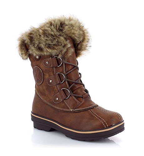 KIMBERFEEL Akutan, Botas para Nieve para Mujer, marrón, 36 EU