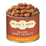 The Peanut Shop of Williamsburg Butter Toffee Toasted Williamsburg Virginia Peanuts, Handcooked, Gluten Free, Kosher Certified - 9 Oz Tin