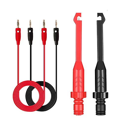 KAWISH 2PCS Multimeter Test Leads Set Electric Wire Piercing Probe Clip Automotive Insulation Back Probes with 4mm Banana Plug Test Leads for for Diagnostic Electrical Testing