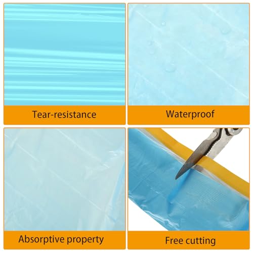 Image of 8 Rolls 22 inch x 66' Painters Plastic Sheeting, Pre-Taped Masking Film, Tape and Drape Drop Cloth for Painting, Automotive Covering and Appliance Protection