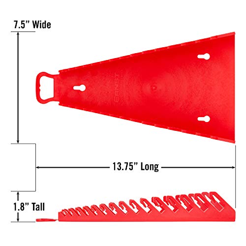 Image of Ernst Manufacturing 5188-Red Gripper Reverse Wrench Organizer, 15 Tool, Red