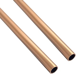 JoyTube Copper Round Tubing 3/16" (5mm) OD x 5/32" (4mm) ID, 0.5mm Wall, 12" Length 2pcs - Ideal for DIY Crafts, Refrigeration & Architecture