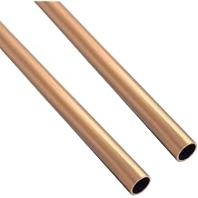 Copper Round Tube, 5/324mm OD x 1/83mm ID 0.5mm Wall Thickness Straight Pipe Tubing for DIY Decorate Industry Architecture Refrigerator, 12"300mm Length, 2pcs