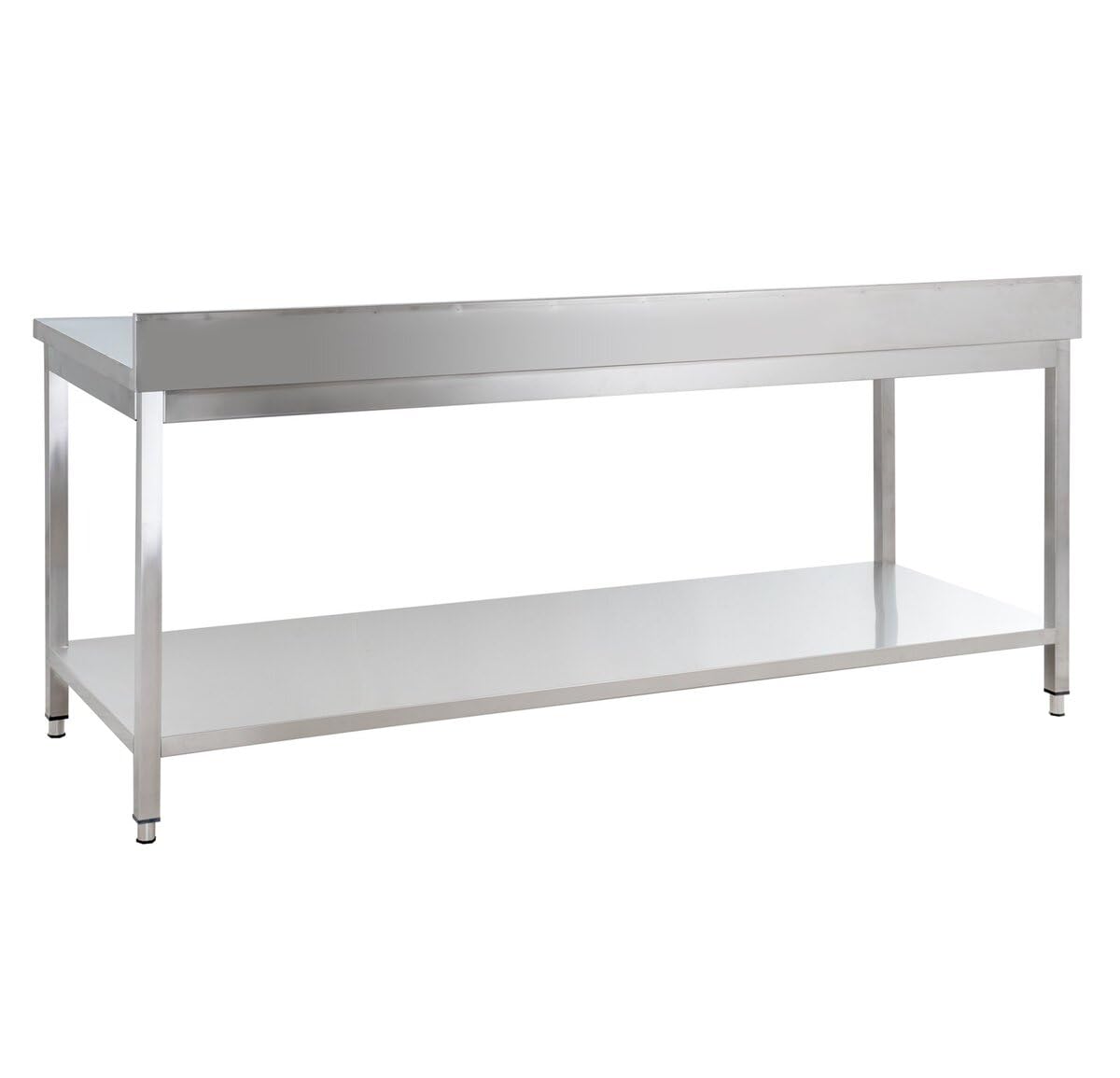 GastroHero Tavolo da lavoro Basic in acciaio inox, 20 x 6 cm, con base e alzata