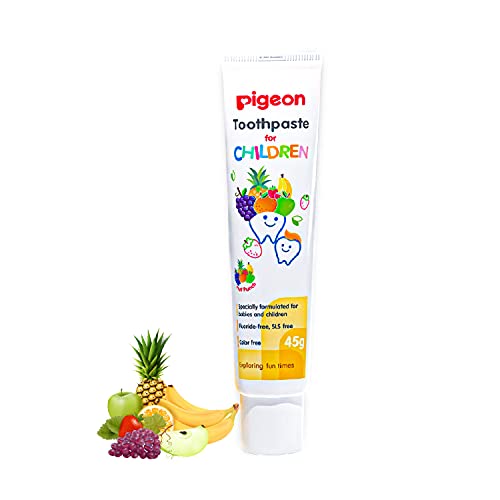 Image of Pigeon Children Toothpaste, Fruit Punch, 45g & Pigeon Children Toothpaste - Orange (45g)