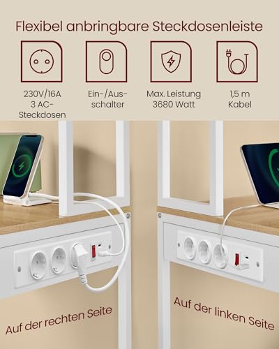 VASAGLE Küchenregal mit LED-Beleuchtung, Standregal mit Steckdosen – Ansicht 4