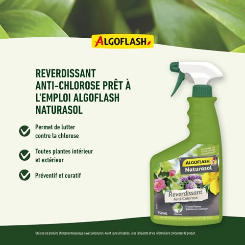 ALGOFLASH NATURASOL Anti-Chlorose Reverdissant Toutes Plantes, Prêt à l'Emploi, 750 ml, BIOCLOPRETAN, Vert – vue 3