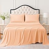 MICORAL Twin Bed Sheets Set, Soft Breathable Bedding Sheet Set, Sheets Set with 16' Deep Pocket Design (3 Pieces, Twin, Pearl Pink)
