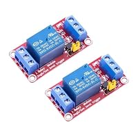 2 Stück 5V 1 Kanal Relaismodul, 1 Kanal Relais Modul mit Optokoppler, Relaisplatine 5V Einkanal, High/Low Level Trigger, AC 250V 10A DC 30V 10A, LED Anzeige, Relaisschalter für Arduino Raspberry Pi